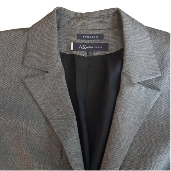 Anne Klein SZ 16 Grey Women's Stretch Blazer Jacket - Picture 3 of 16